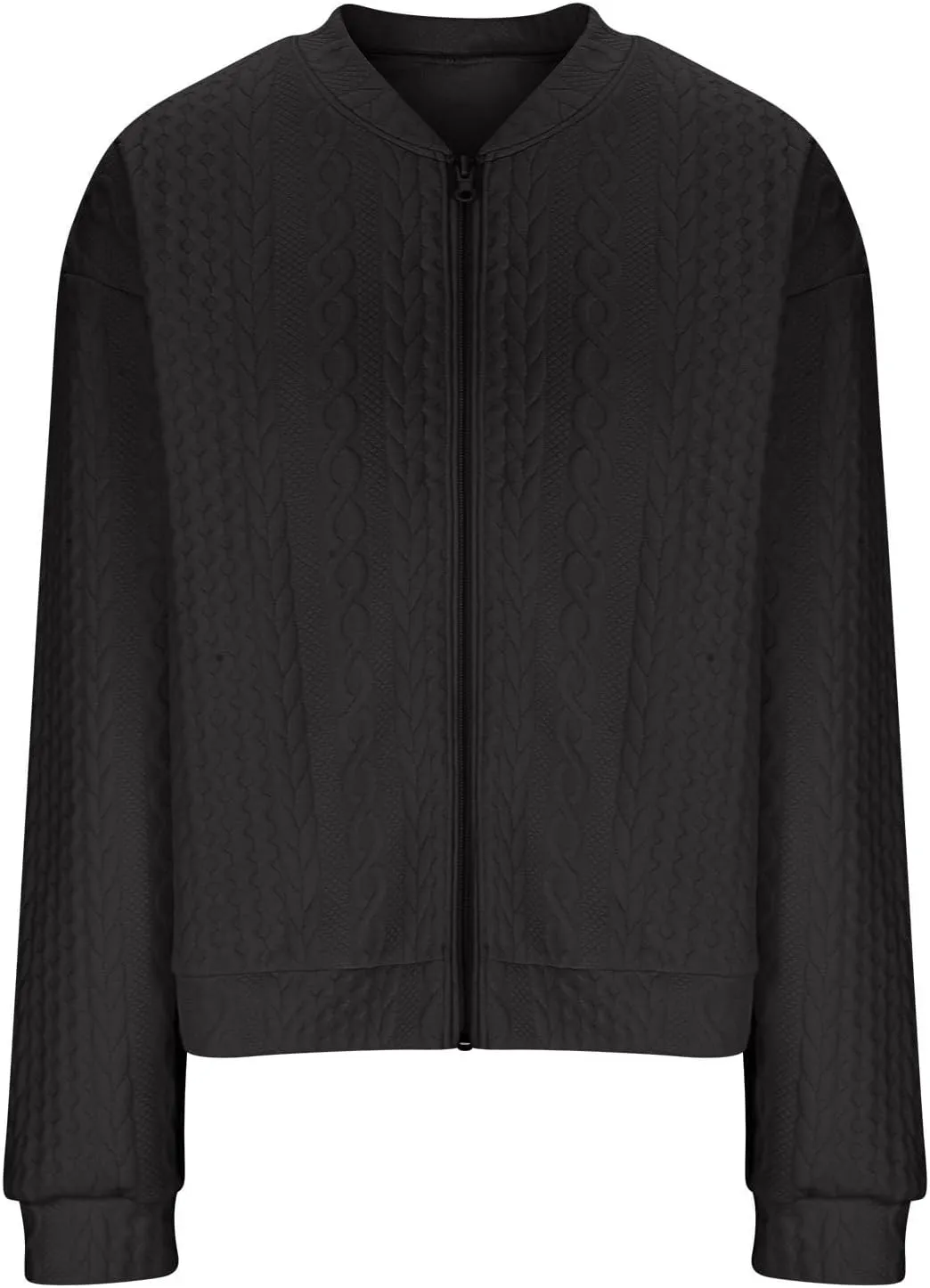 2024 Womens Short Winter Coats Dressy Casual Full Zip Up Petite Jackets Trendy Fashion Jacquard Sweater Cardigan Plus Size