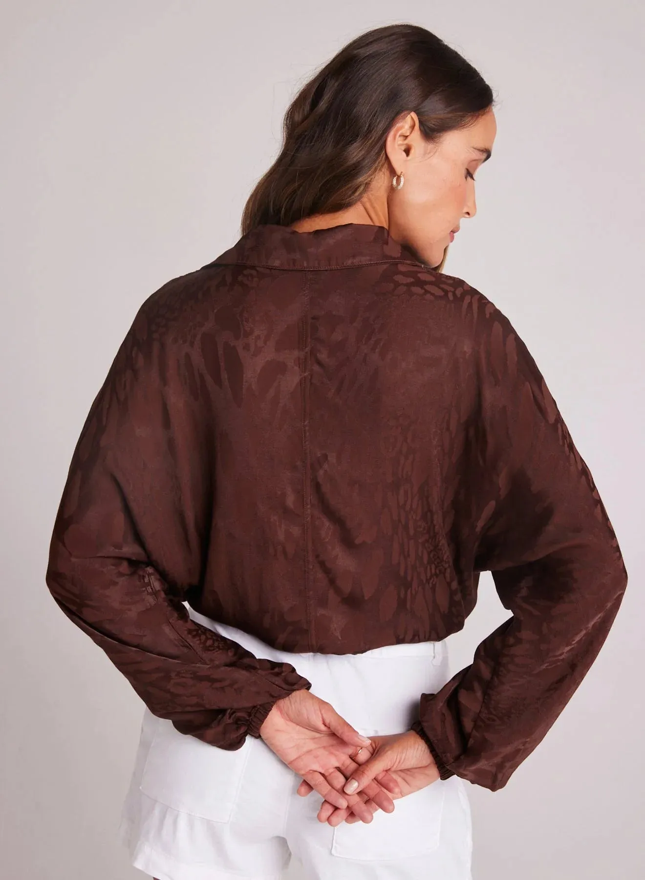 BEL Drawcord Waist Shirt in Cafe Noir