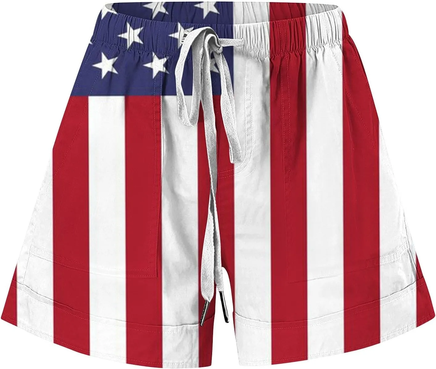 Biker Shorts Cotton Casual Striped Shorts Pocket Pants Biker Shorts White Shorts for Woman White Jean Shorts
