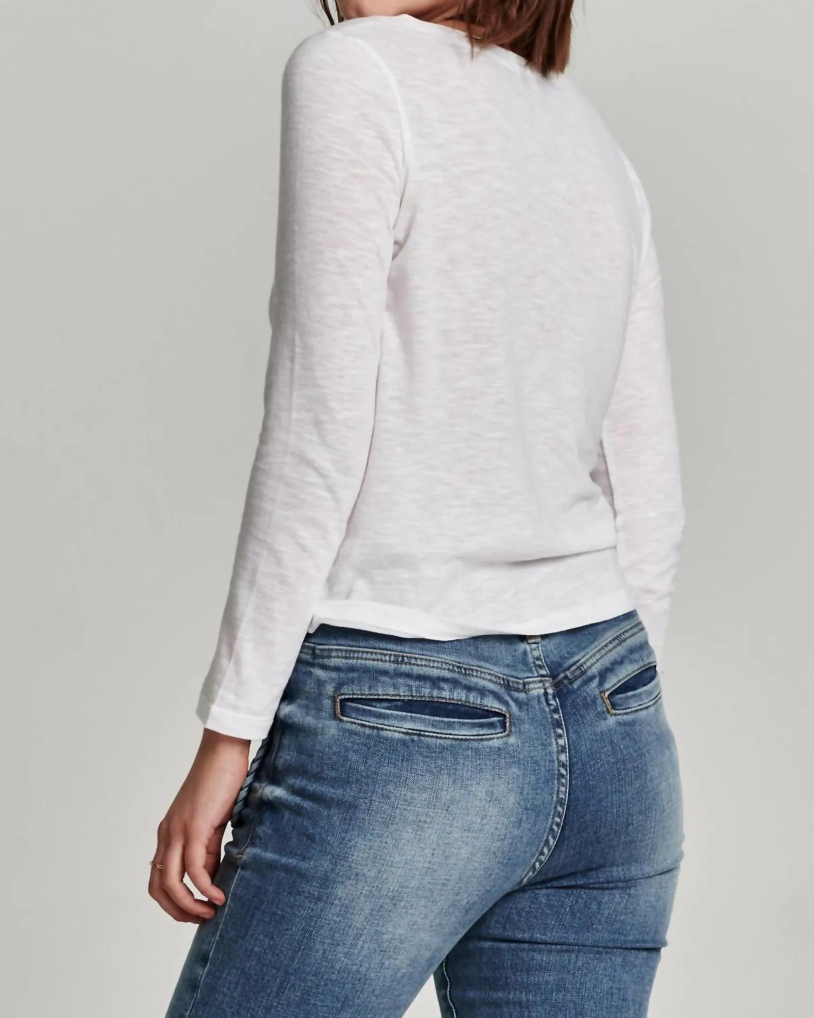 Cassie Long Sleeve Top in White | White