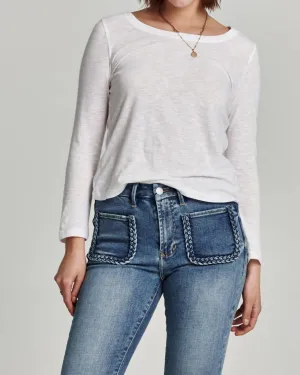 Cassie Long Sleeve Top in White | White