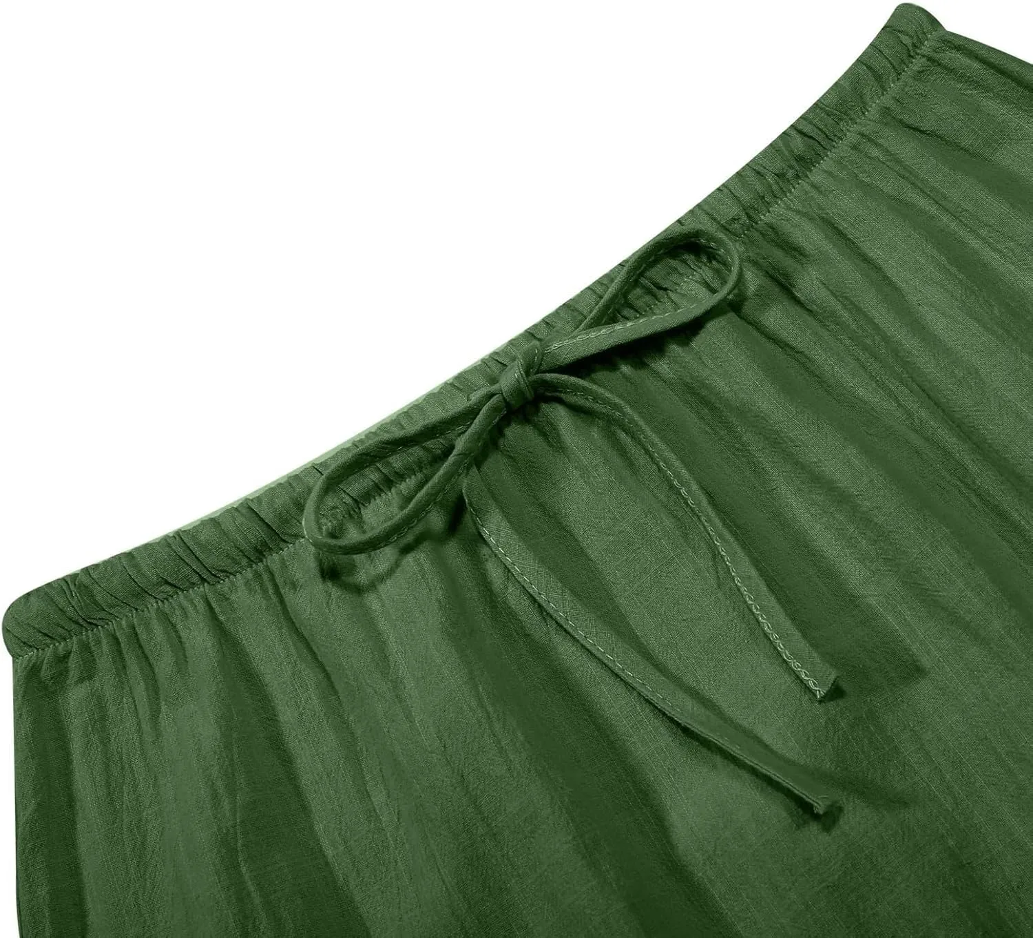 Cotton Linen Maxi Skirts for Women 2025 Summer Drawstring Low Rise A-Line Skirts Casual Loose Flowy Long Beach Skirt