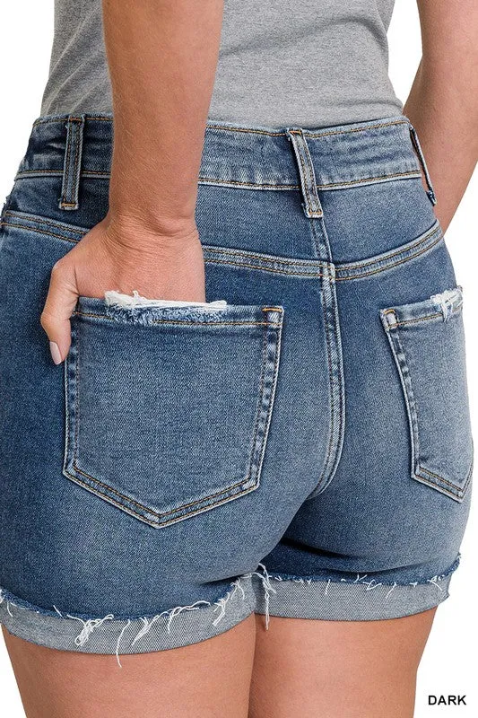Distressed Denim Shorts
