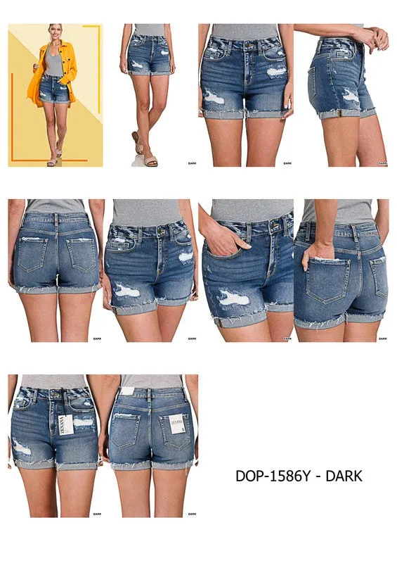 Distressed Denim Shorts