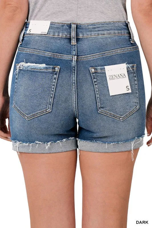 Distressed Denim Shorts