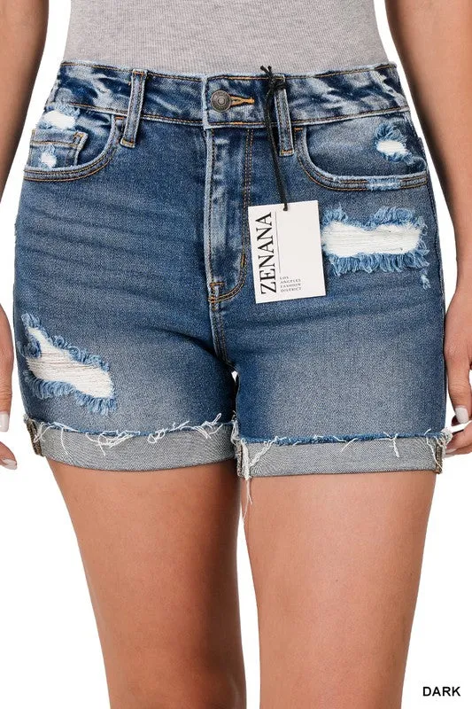 Distressed Denim Shorts
