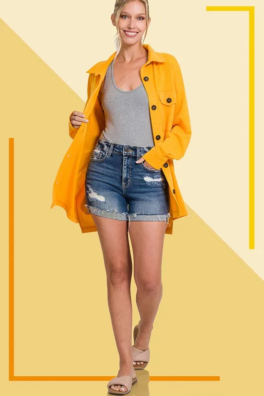 Distressed Denim Shorts