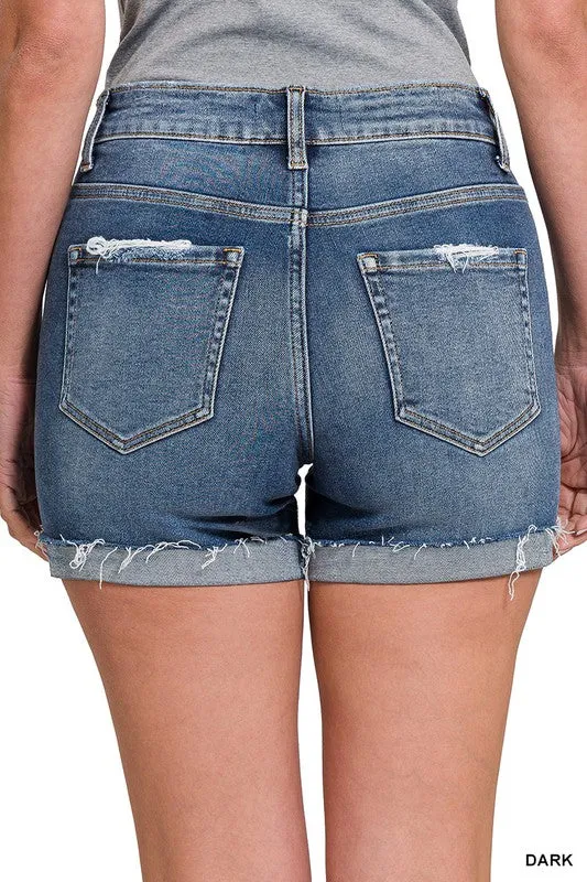Distressed Denim Shorts