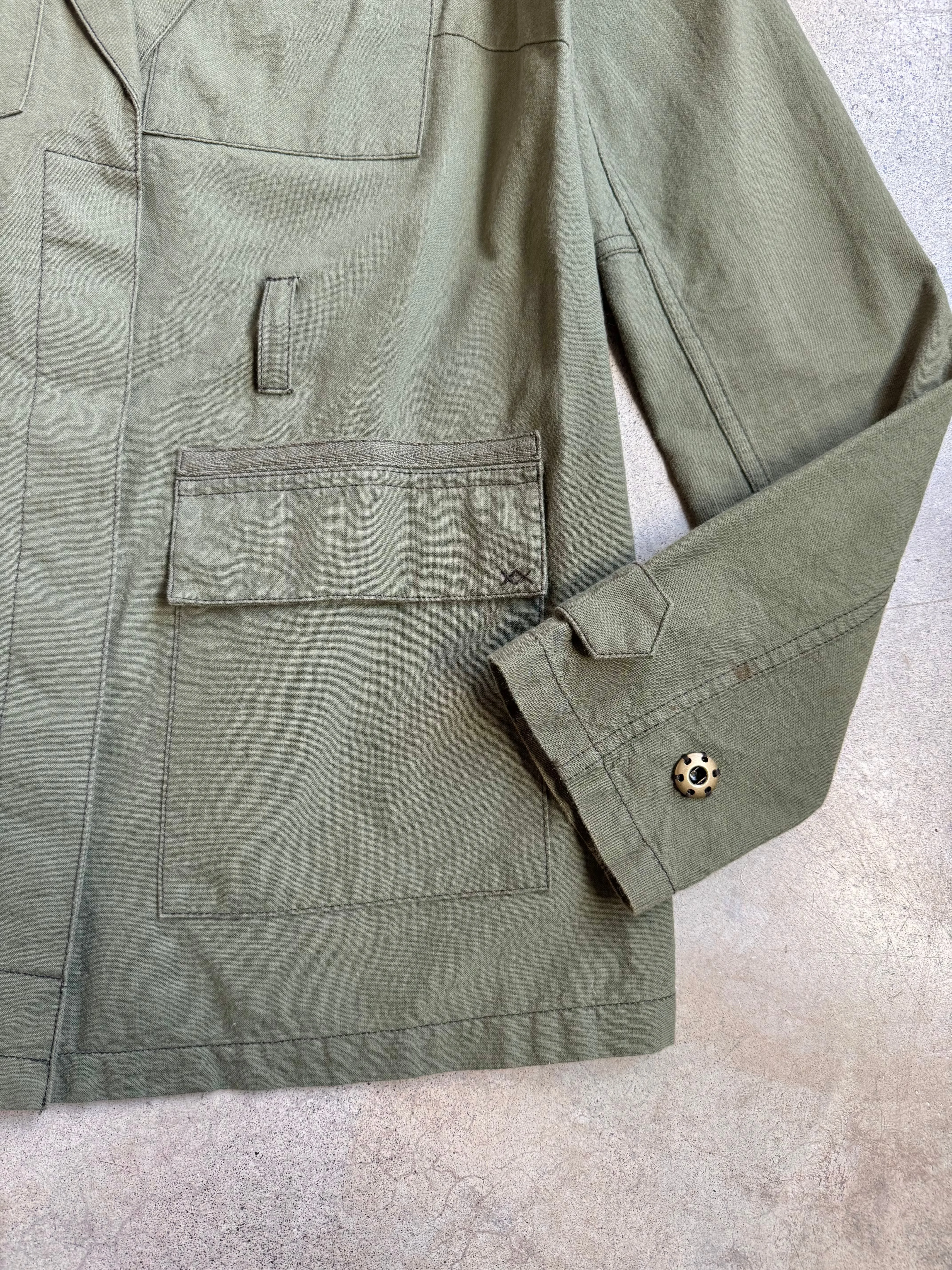 Elizabeth & James Green Belted Cotton Utility Jacket (S)