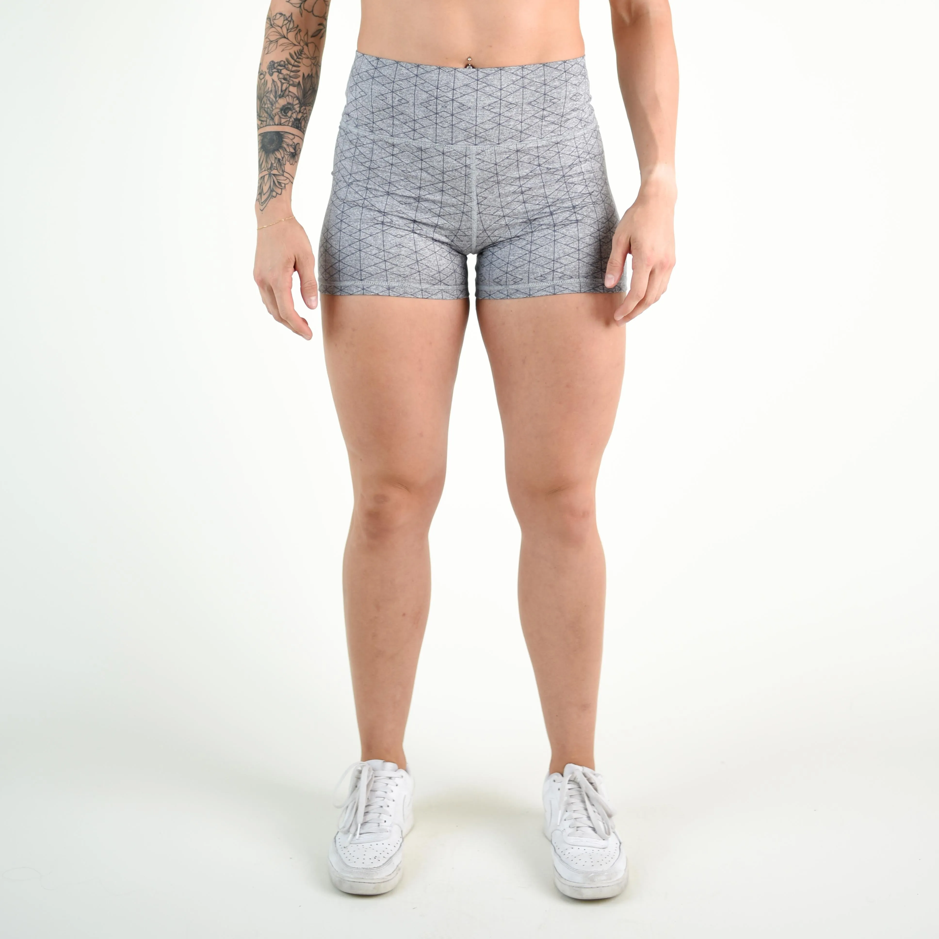 FLEO Heather Silver Geo Shorts (True High Contour)