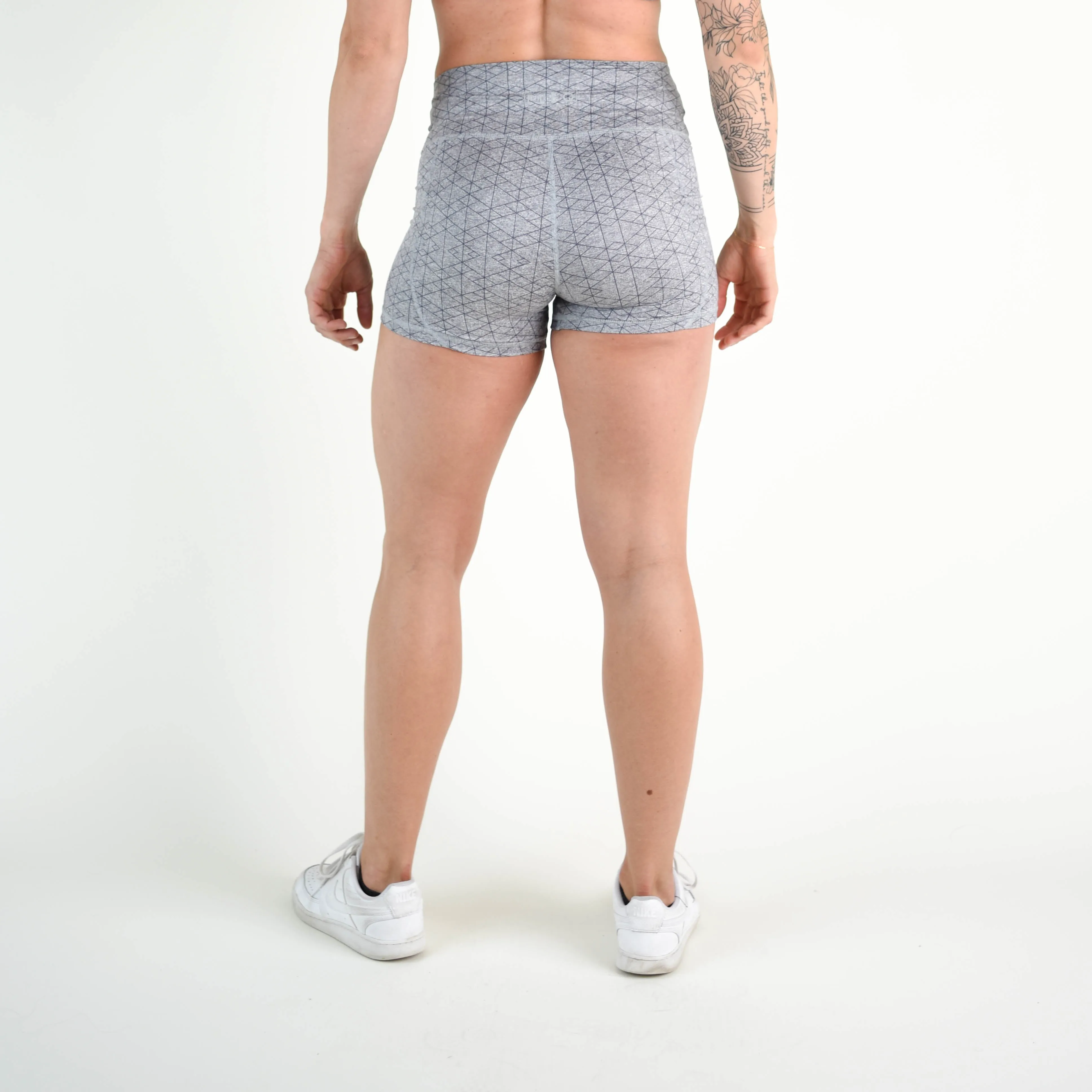 FLEO Heather Silver Geo Shorts (True High Contour)