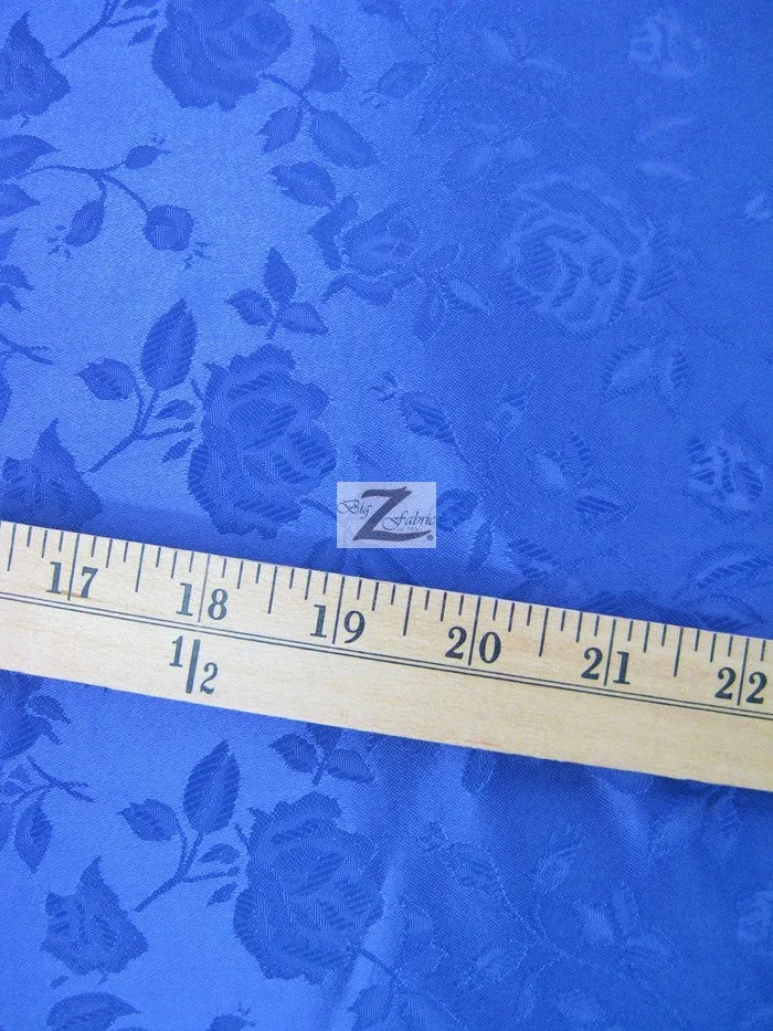 Floral Rose Jacquard Satin Fabric / Lavender / Sold By The Yard