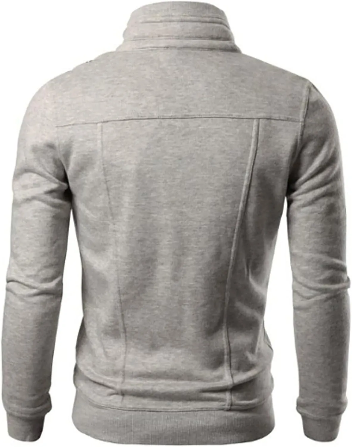 Full Zip up Sweatshirt Jacket for Men Stand Collar Slim Fit Athletic Track Jacket Long Sleeve Mock Neck Sweatshirt