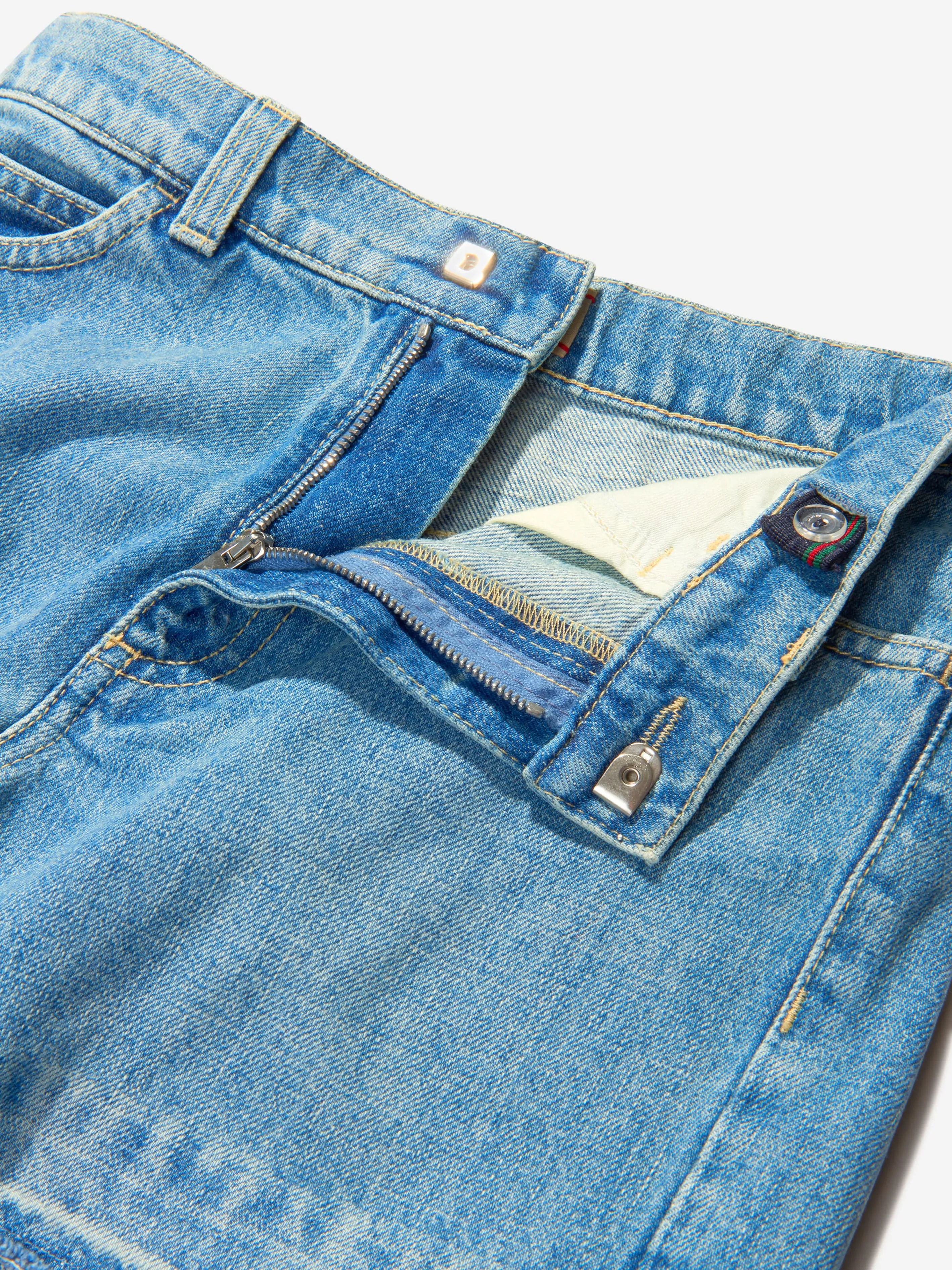 Gucci Girls Organic Cotton Denim Shorts