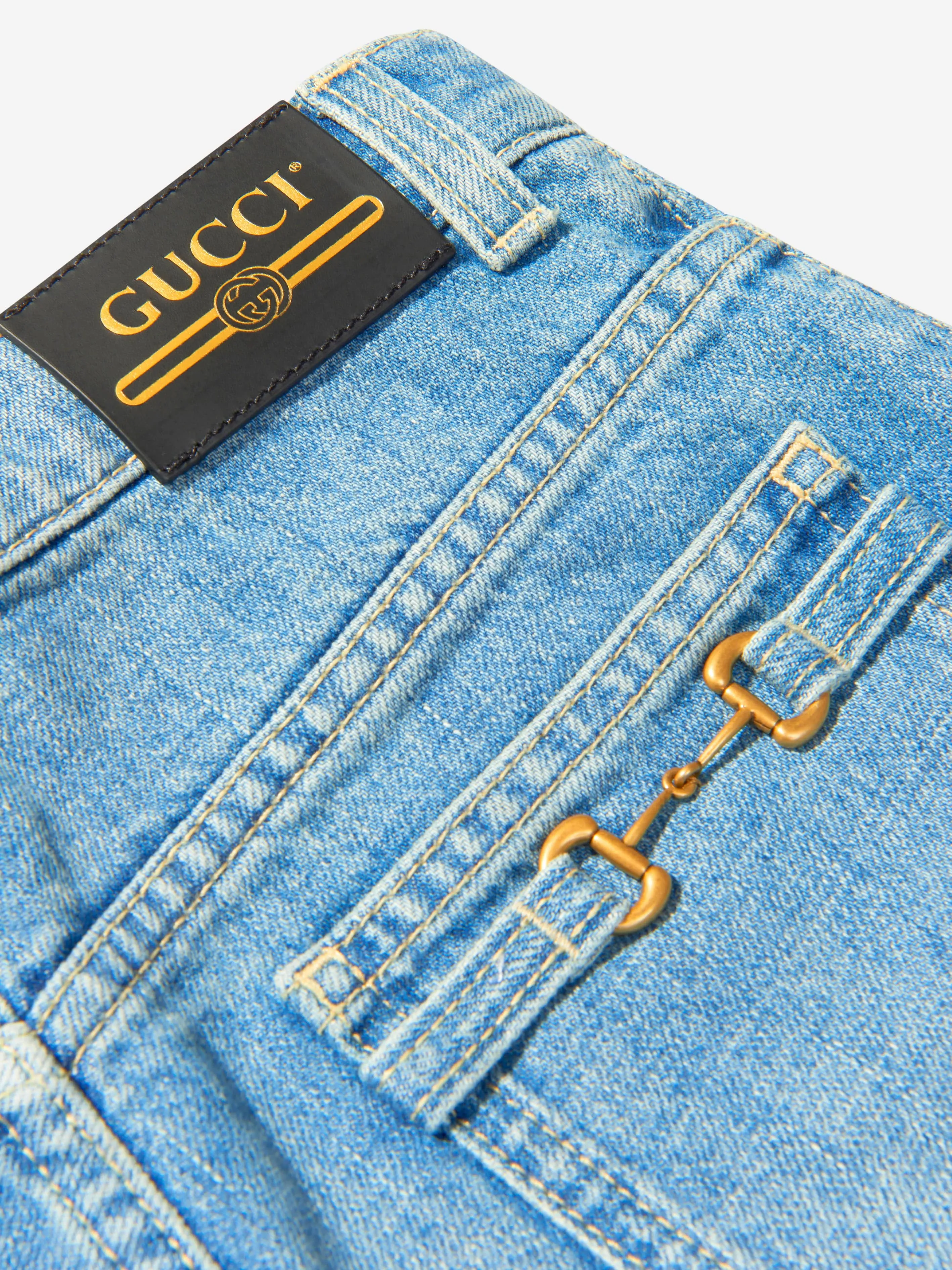 Gucci Girls Organic Cotton Denim Shorts