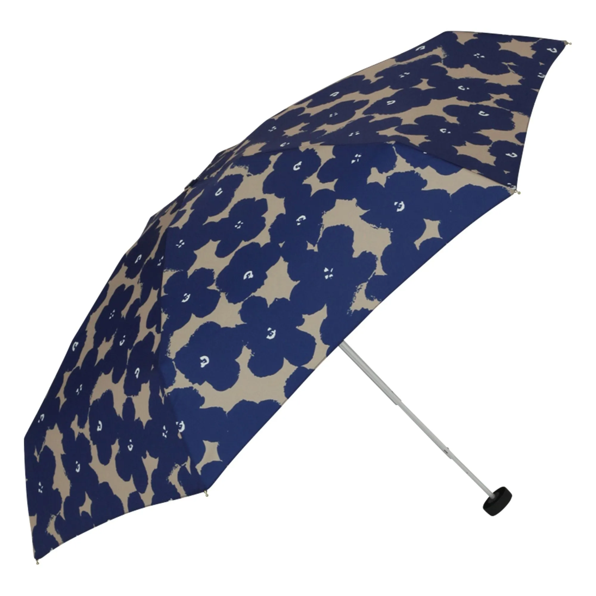Hana Print Compact Umbrella Navy