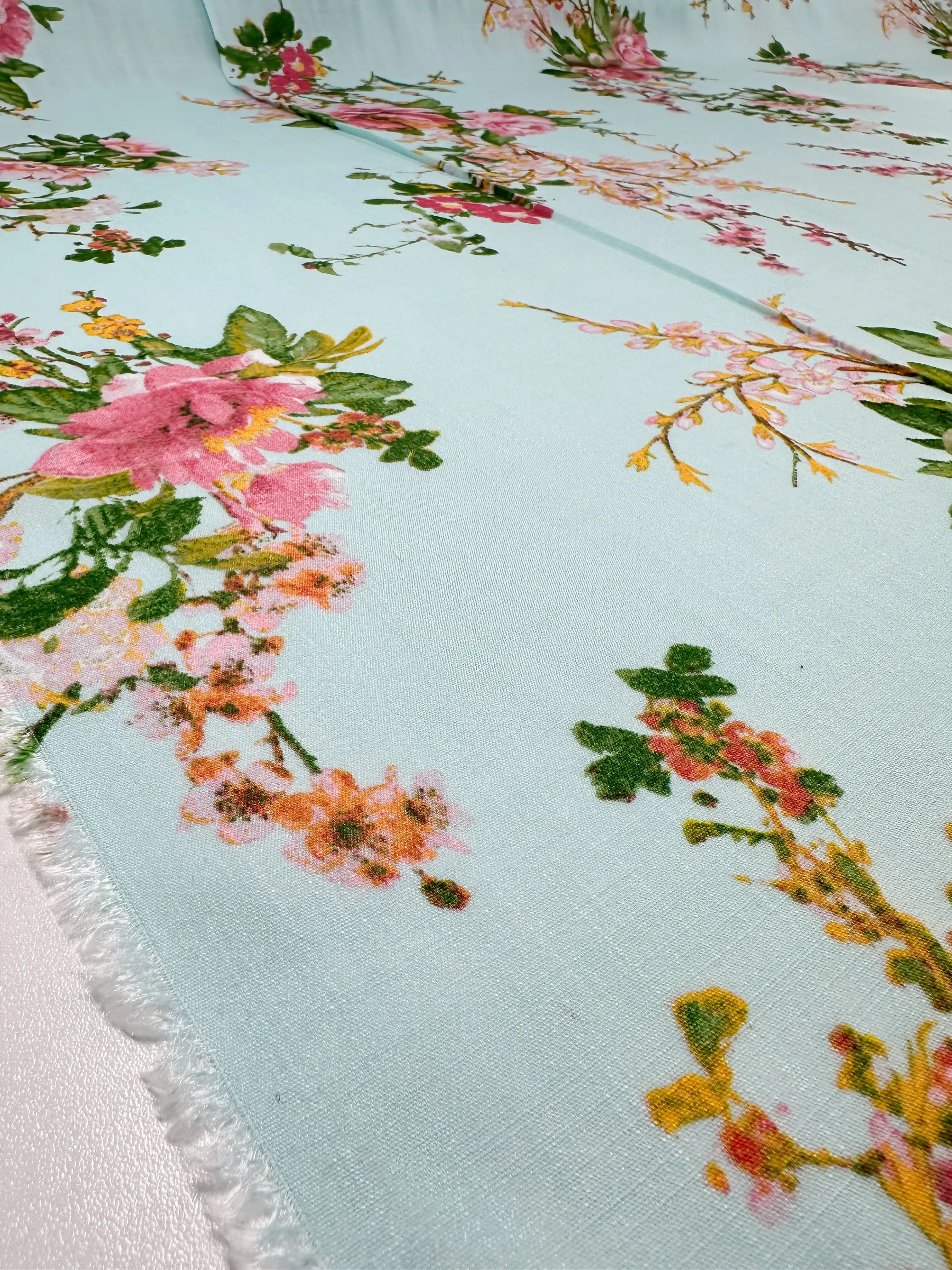 Linen Blend - Pastel Garden - 147cm