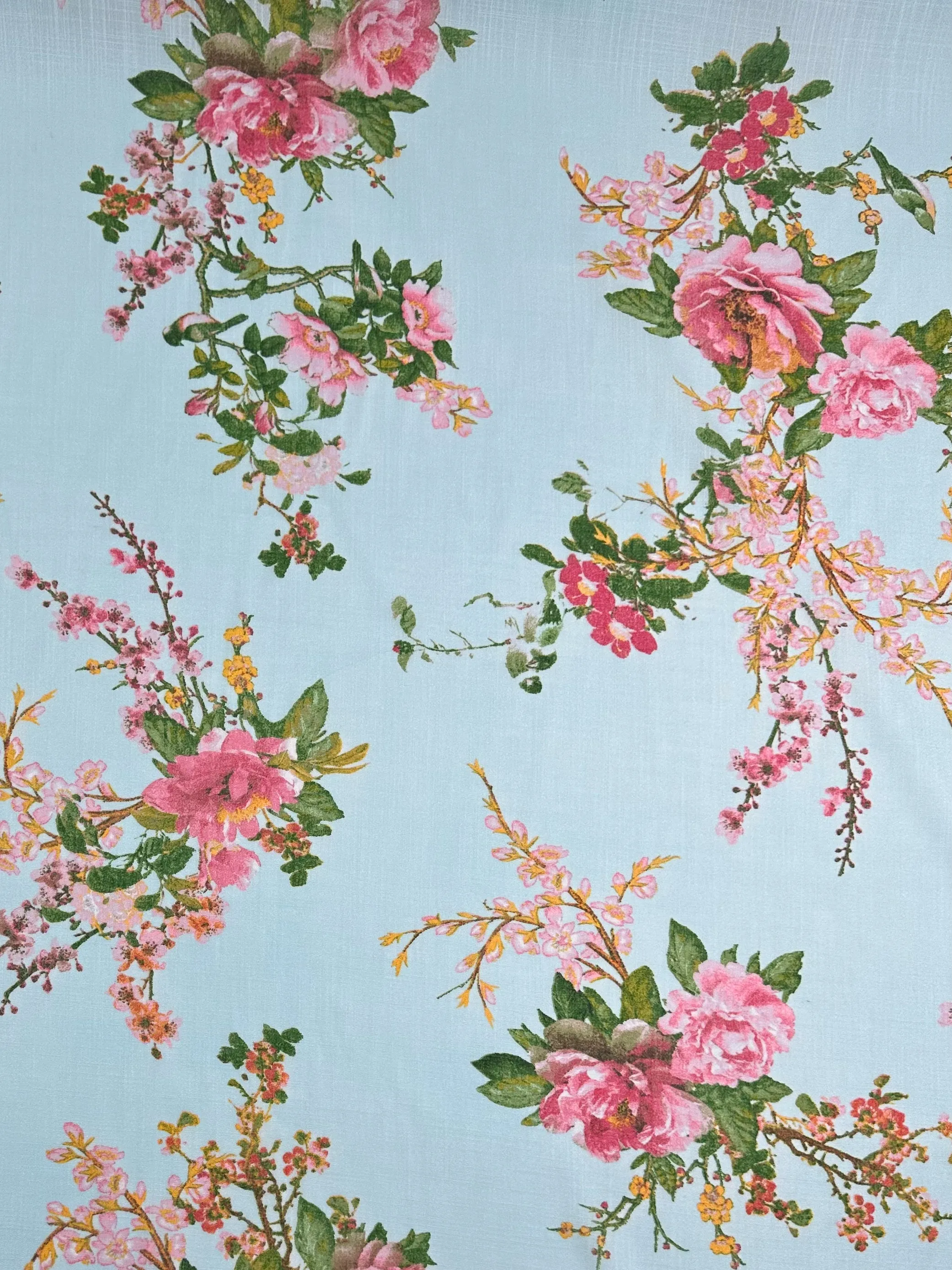Linen Blend - Pastel Garden - 147cm