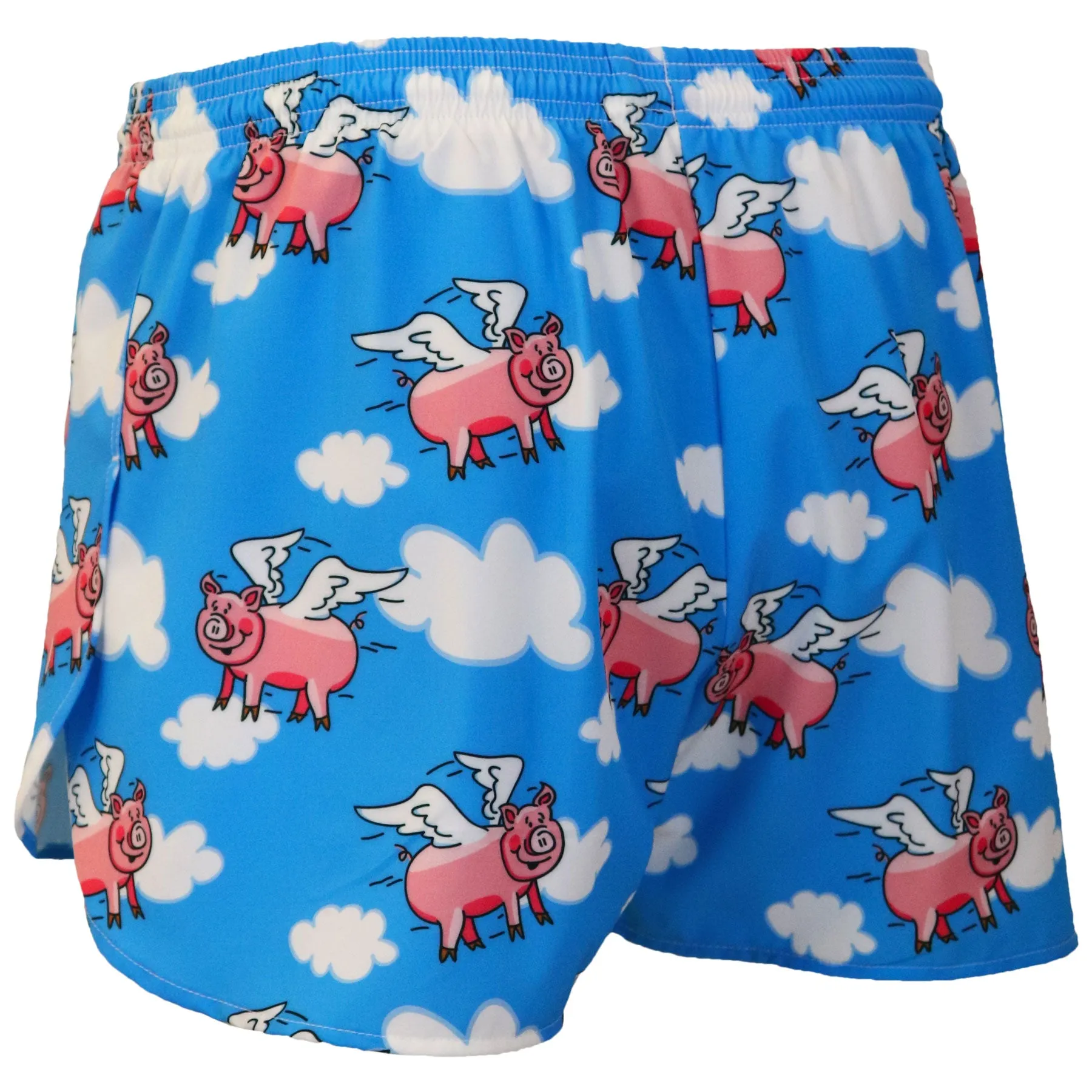 Men's 3" Half Split Shorts- Flying Pig