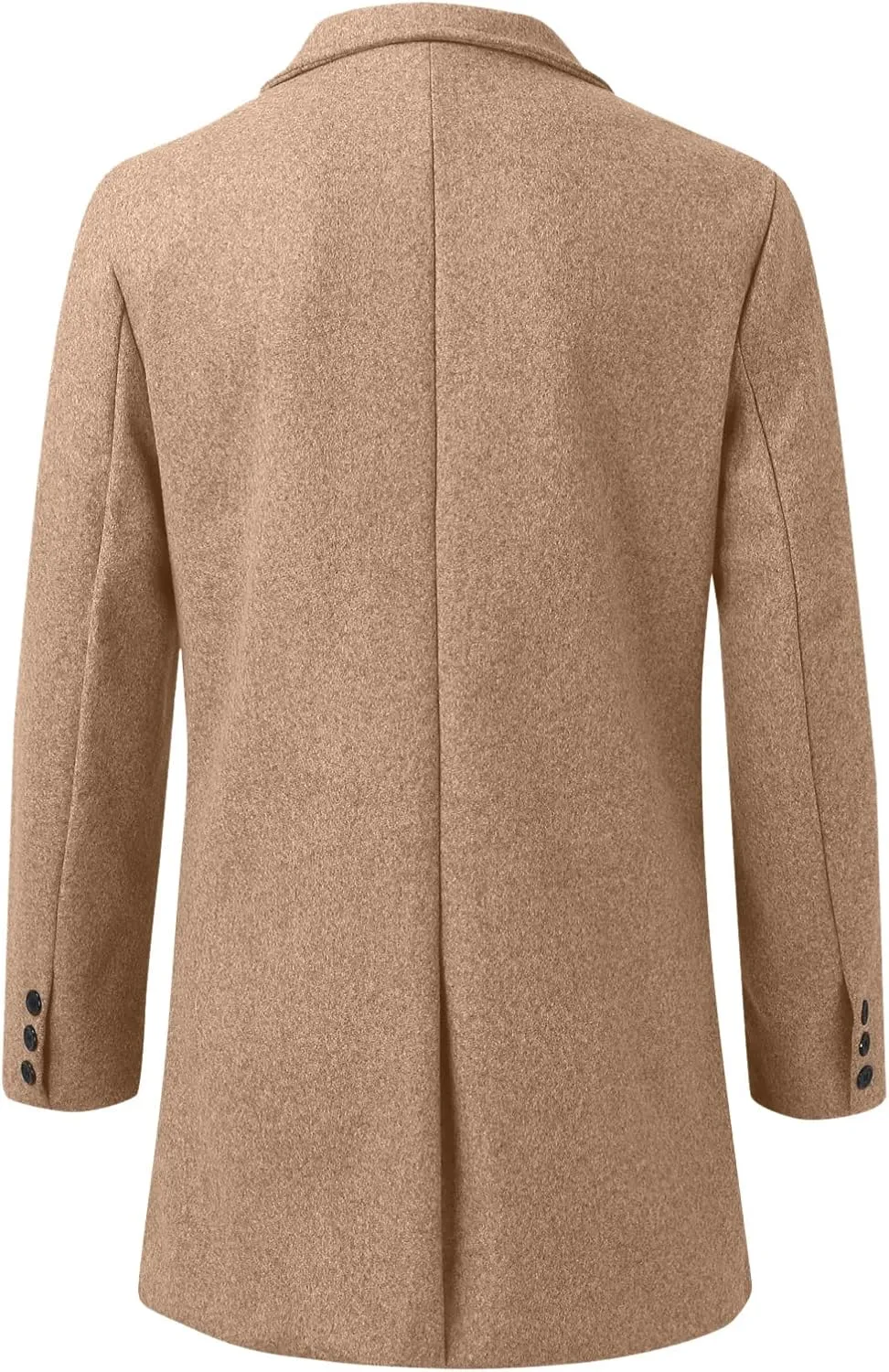 Mens Trench Coat Slim Fit Notch Lapel Single Breasted Business Casual Long Peacoat Fall Winter Windproof Overcoat