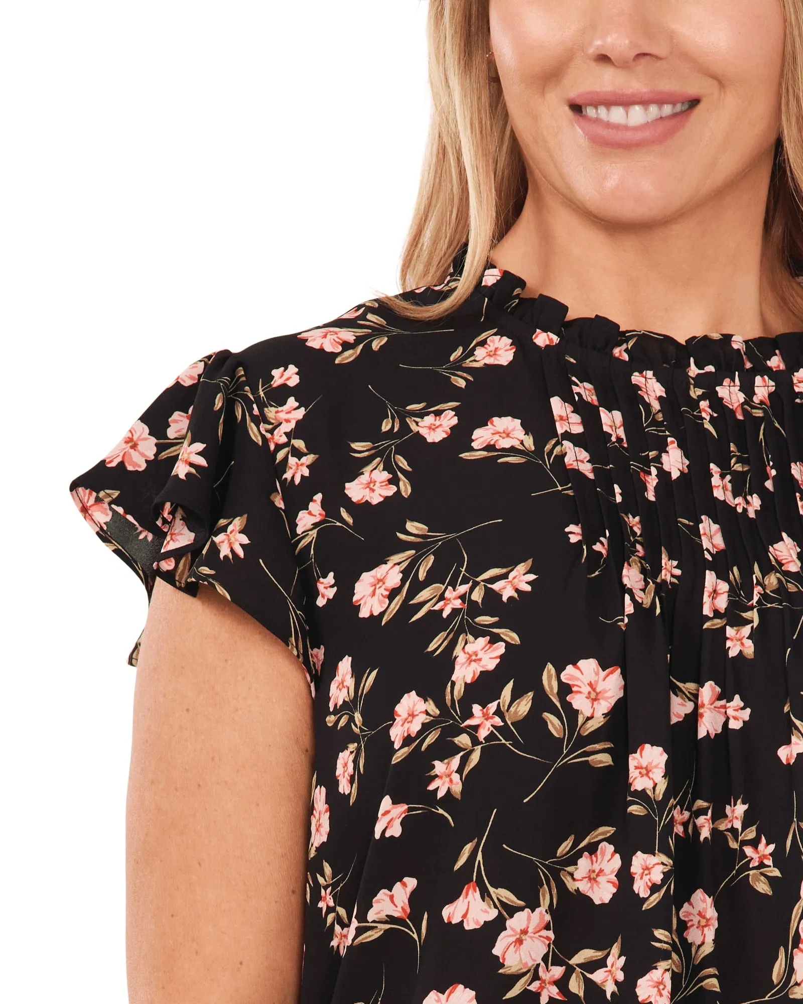 Meriah Pintuck Blouse | RICH BLACK