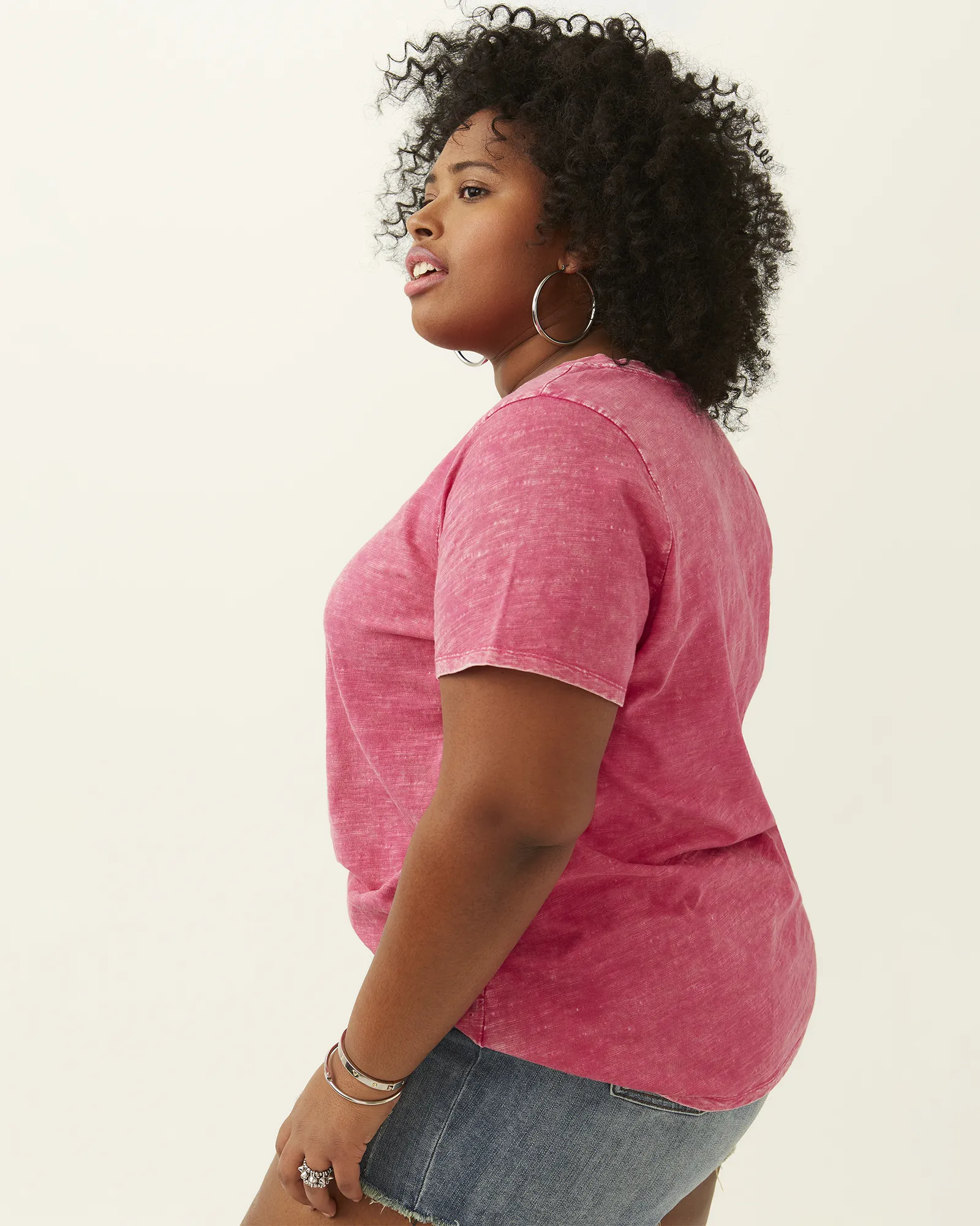 Michelle Soft Cotton Tee | Magenta