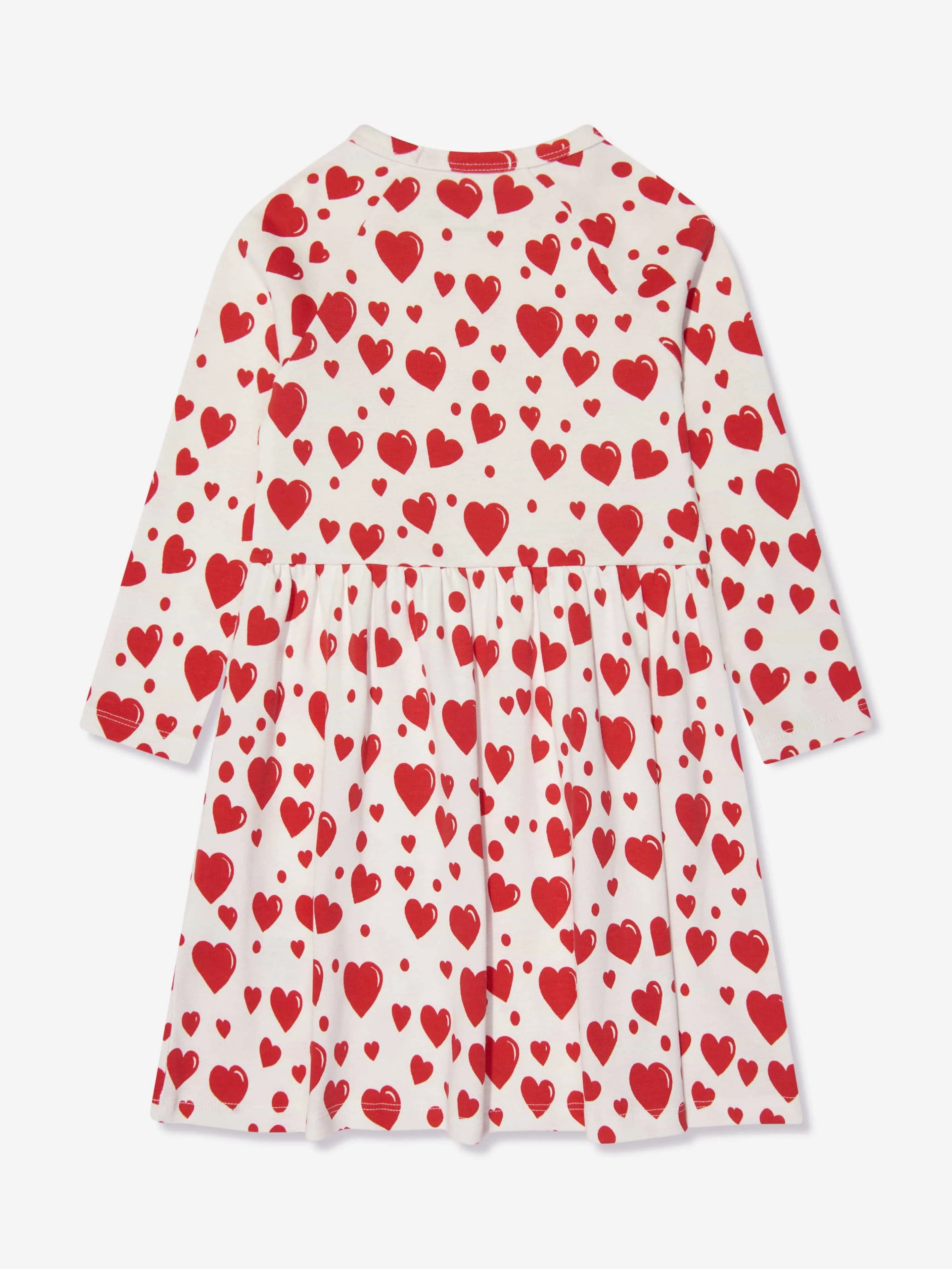 Mini Rodini Girls Hearts Long Sleeve Dress in White