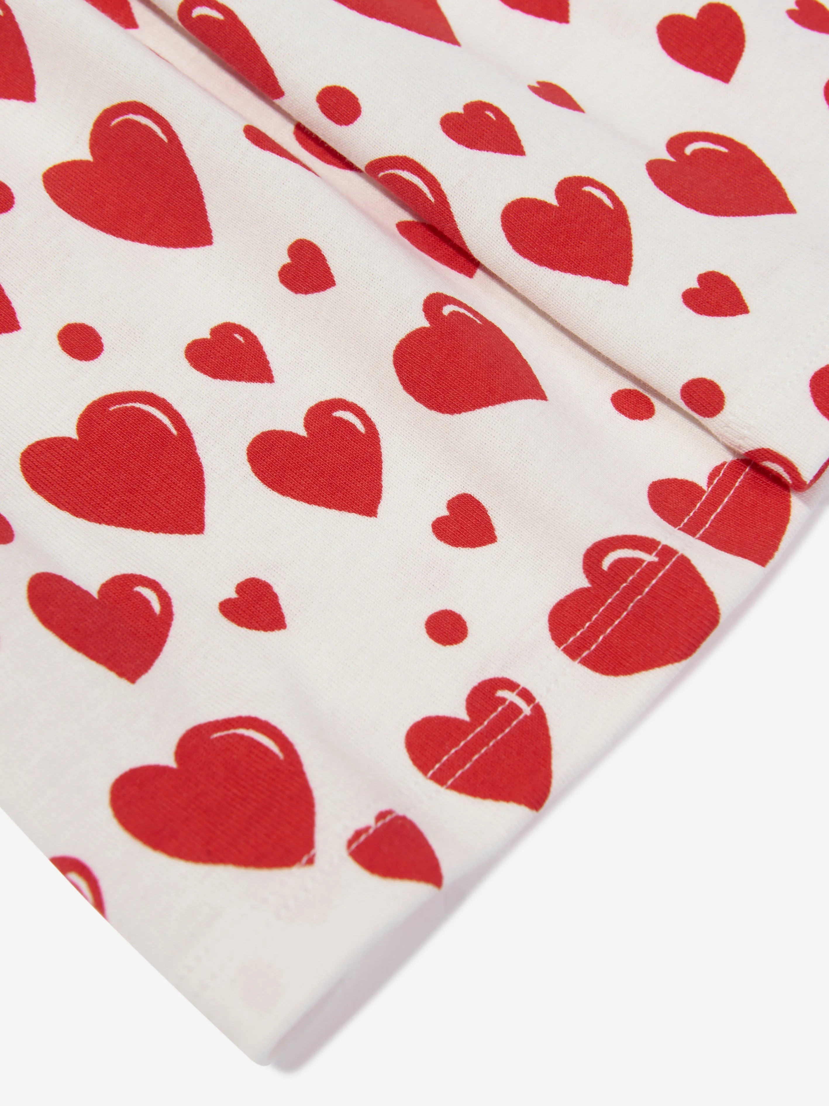 Mini Rodini Girls Hearts Long Sleeve Dress in White