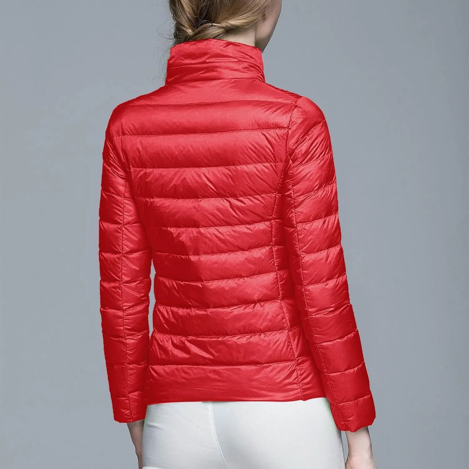 Packable Puffer Jacket Women Lightweight Short down Jackets Winter Trendy Hooded Bubble Coat Light Puffer Jackets