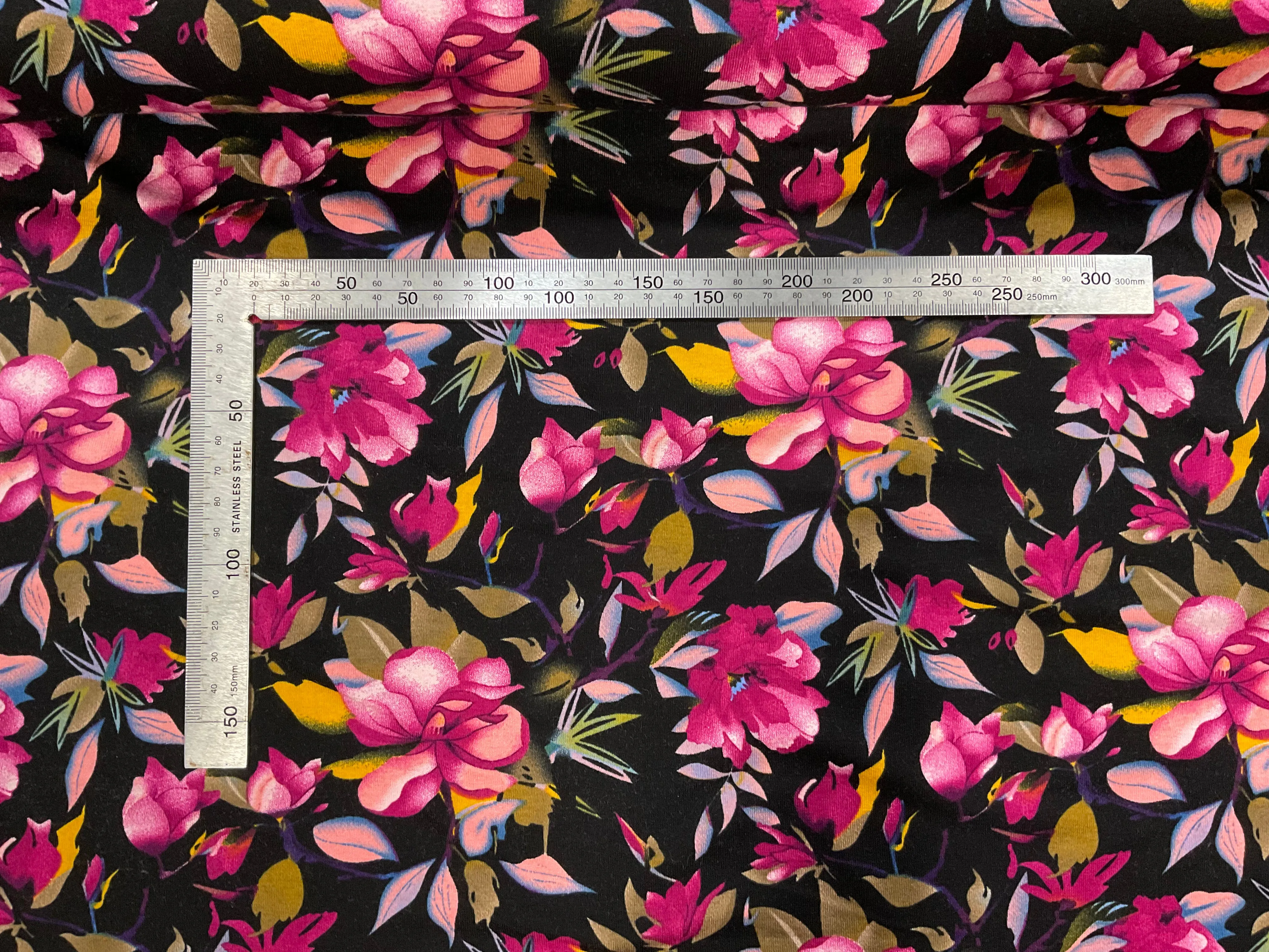 Plum Flowers Viscose Jersey