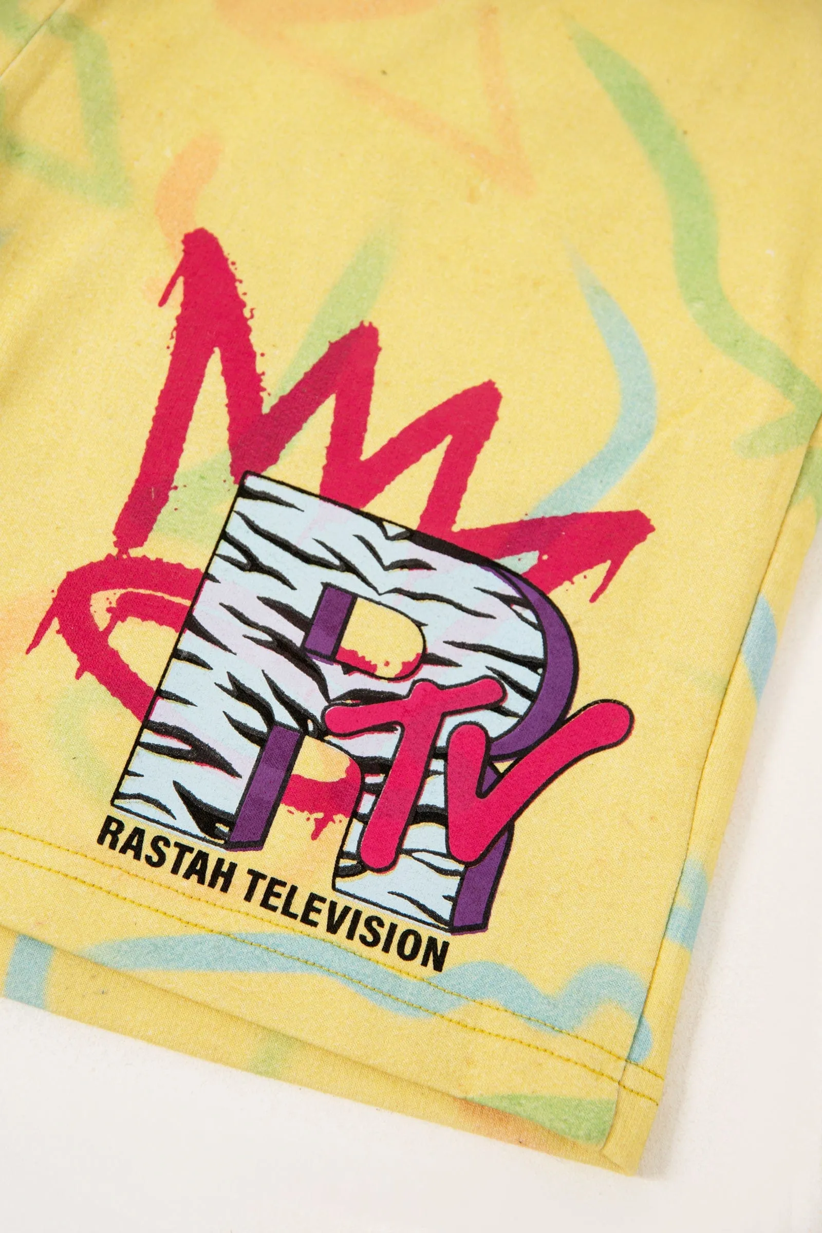 RASTAH TELEVISION PRINTED SHORTS