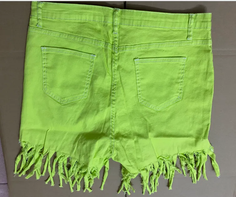 Short Brushed Denim ripped Jeans