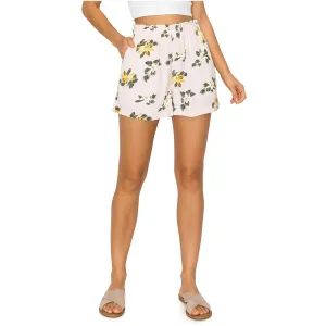 Smocked High Waisted Linen Shorts - Blush Blue
