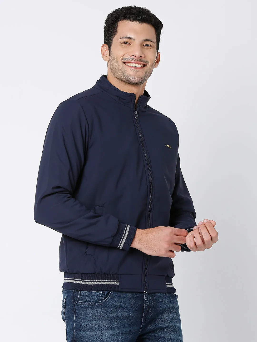 Spykar Denim Polyester Full Sleeve Casual Jacket For Men
