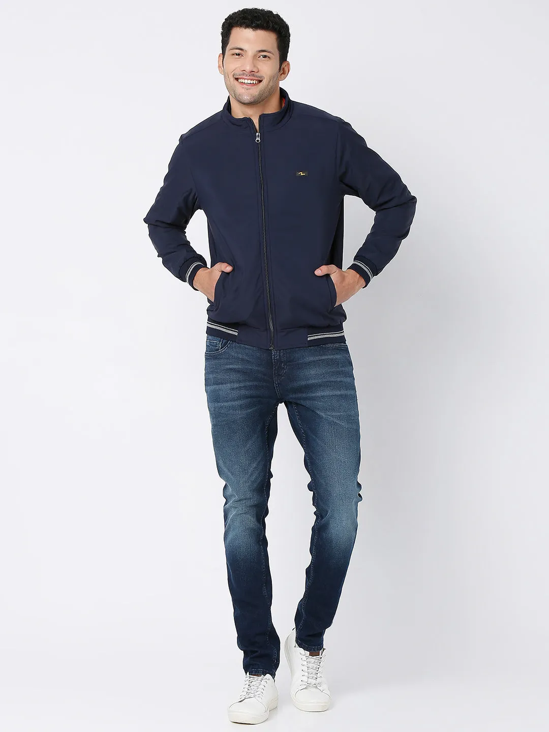 Spykar Denim Polyester Full Sleeve Casual Jacket For Men
