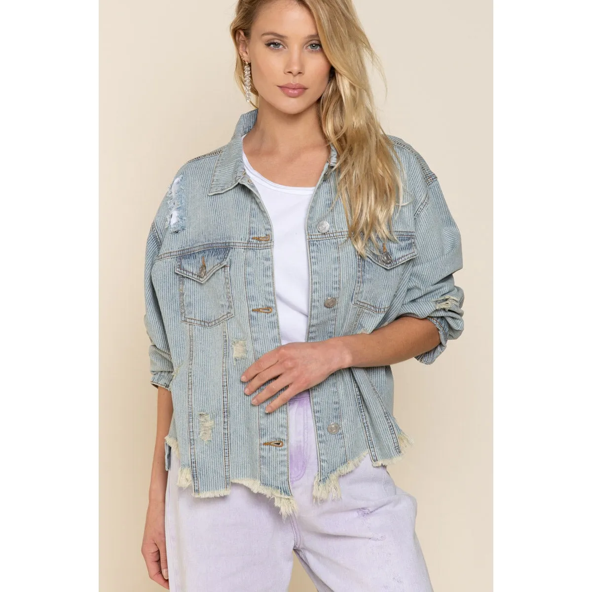 Striped Denim Jacket