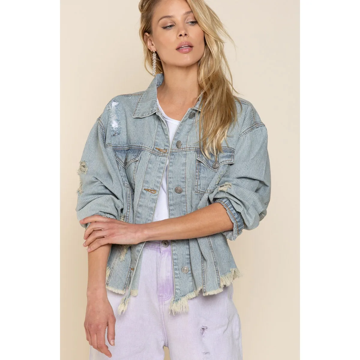 Striped Denim Jacket