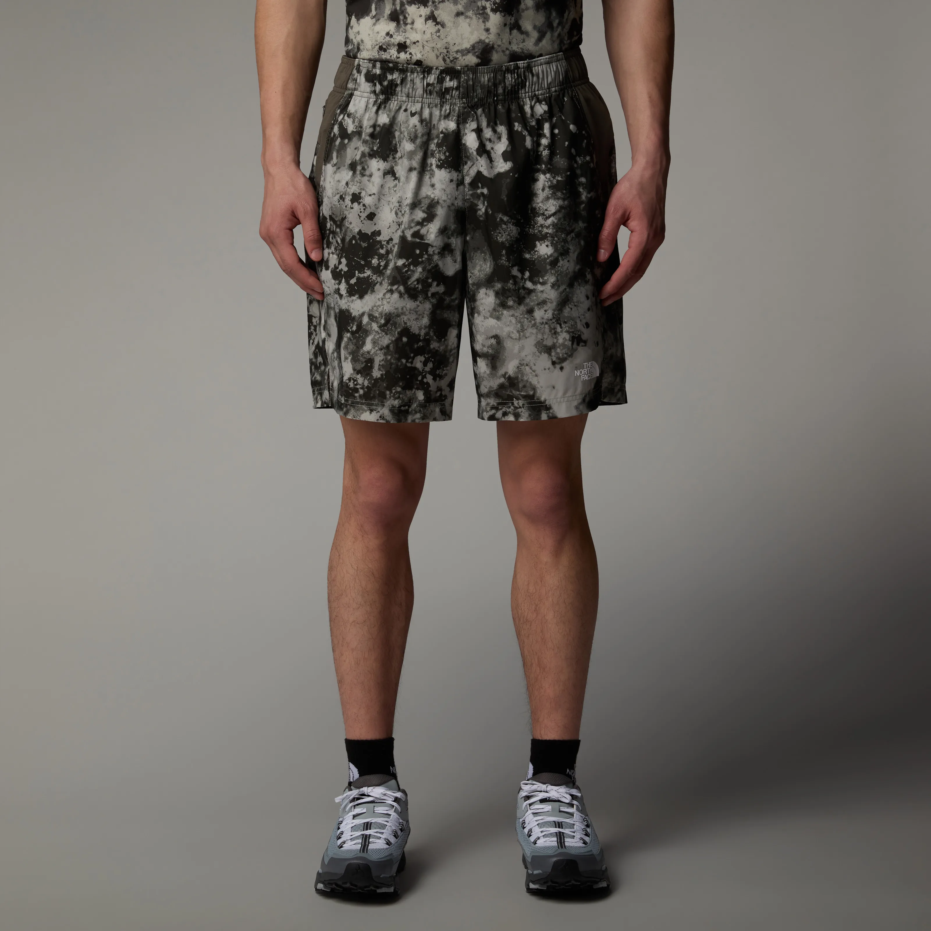 The North Face Men&#x27;s 24/7 Printed Shorts Clay Grey Micro Halfdome Print/New Taupe Green | Buy The North Face Men&#x27;s 24/7 Printed Shorts Clay Grey Micro Halfdome Print/New Taupe Green here | Outnorth