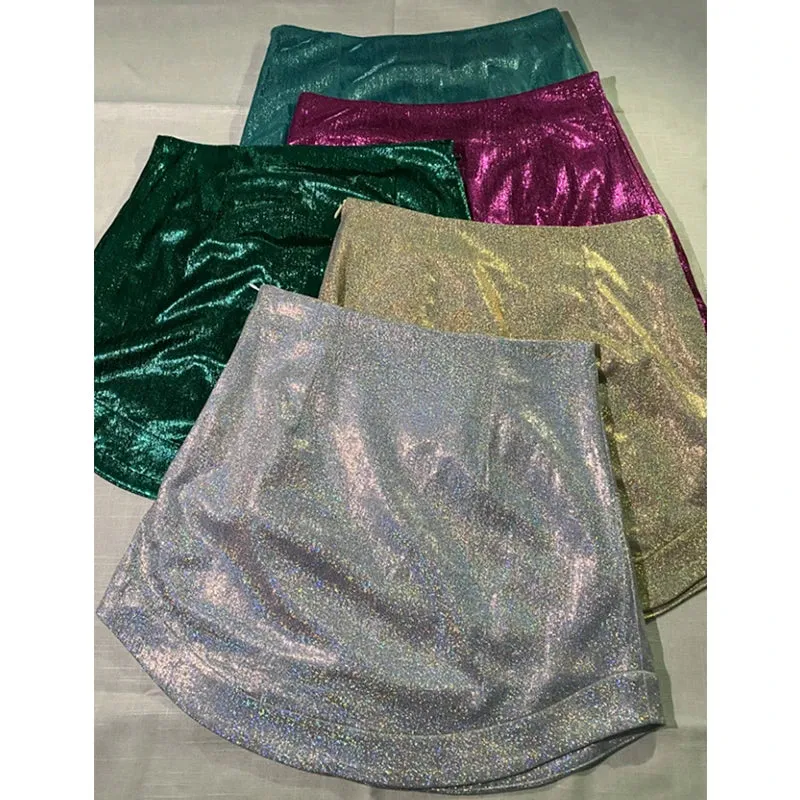Uniwim Slim Chic Elegant Women Mini Skirts Green Satin High Street Solid Side Zipper Sexy Bodycon Skirt Faldas Mujer