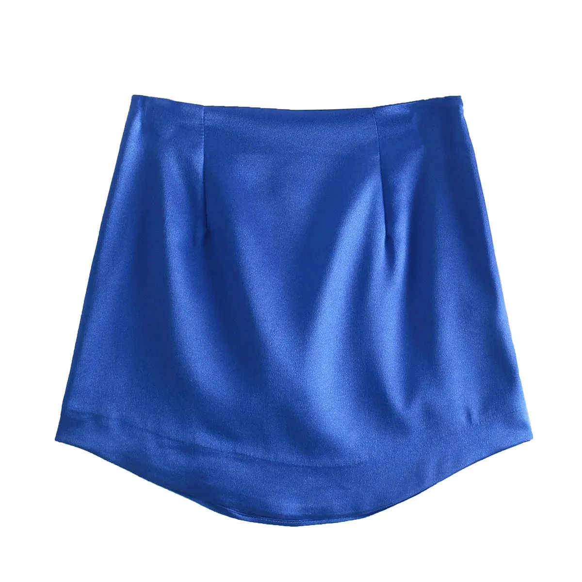 Uniwim Slim Chic Elegant Women Mini Skirts Green Satin High Street Solid Side Zipper Sexy Bodycon Skirt Faldas Mujer