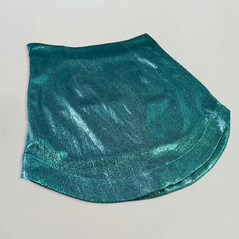 Uniwim Slim Chic Elegant Women Mini Skirts Green Satin High Street Solid Side Zipper Sexy Bodycon Skirt Faldas Mujer