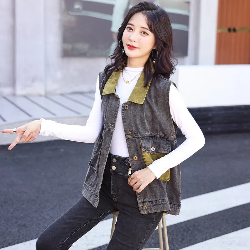 Versatile Casual Retro Plus Loose Fit Denim Jacket