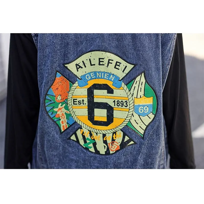 Versatile Casual Retro Plus Loose Fit Denim Jacket