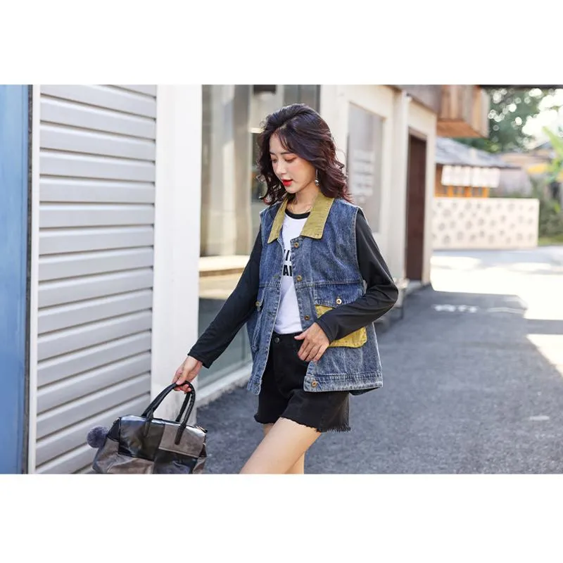 Versatile Casual Retro Plus Loose Fit Denim Jacket