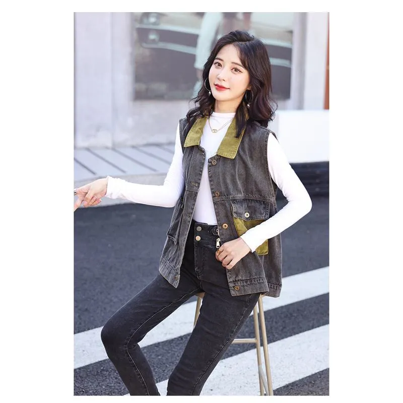 Versatile Casual Retro Plus Loose Fit Denim Jacket