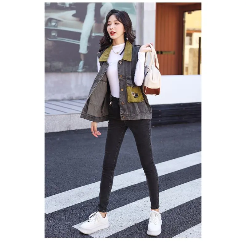 Versatile Casual Retro Plus Loose Fit Denim Jacket