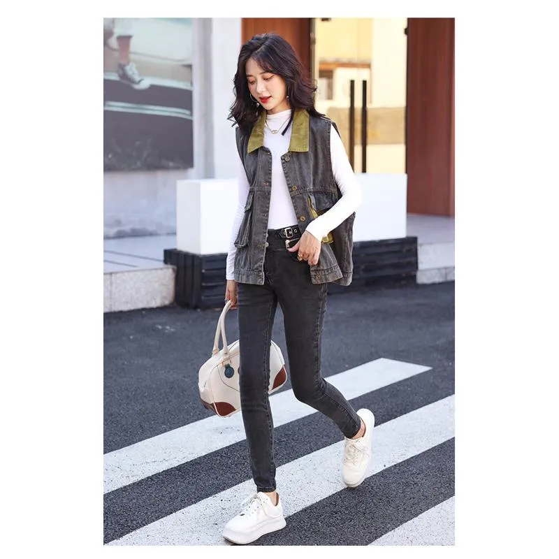 Versatile Casual Retro Plus Loose Fit Denim Jacket