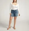 Womens Silver Beau High Rise Shorts- Plus Size